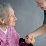 Elderly woman in nursing home