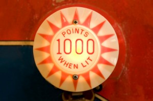 bumper sign: 1,000 points when lit 