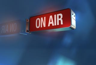 Red "on air" radio sign