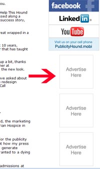 ad space in The Publicity Hound newsletter