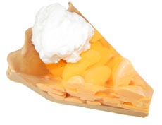 a slice of peach pie