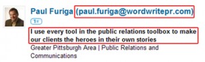 Paul Furiga LinkedIn screenshot