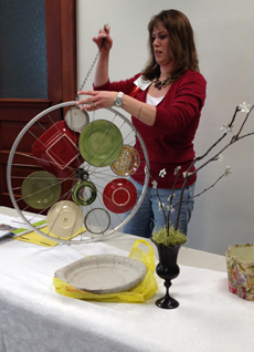 Jessie Gwidt demonstrates how to make garden art