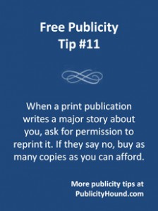 Free Publicity Top #11 on reprint rights