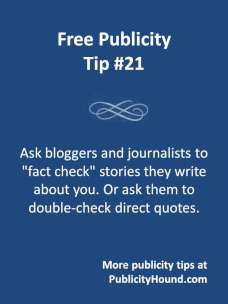 Free Publicity Top 21--Ask for a fact check