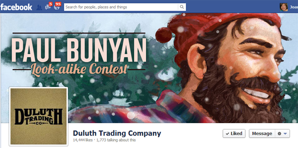 duluth trading co.'s paul bunyan look-alike contest 