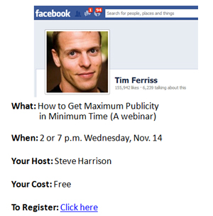 tim ferriss free publicity tips 