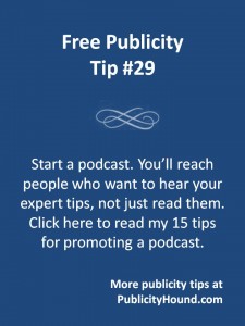 Free Publicity Tip 29--Start a podcast